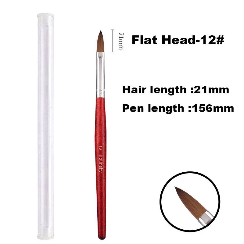 Kolinsky Acrylic Nail Art Brush Wood Handle Nail Art Mink Brush Gel Builder Nail Tool alternate view