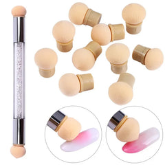 Double-ended Gradient Shading Pen Dotting Brush Head Sponge Rhinestone Handle Nail Art Painting Tool