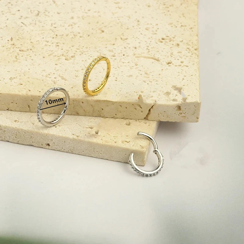 4PC Chain Huggie Earring Set | Flower Tragus Hoop Earrings for Women detail view
