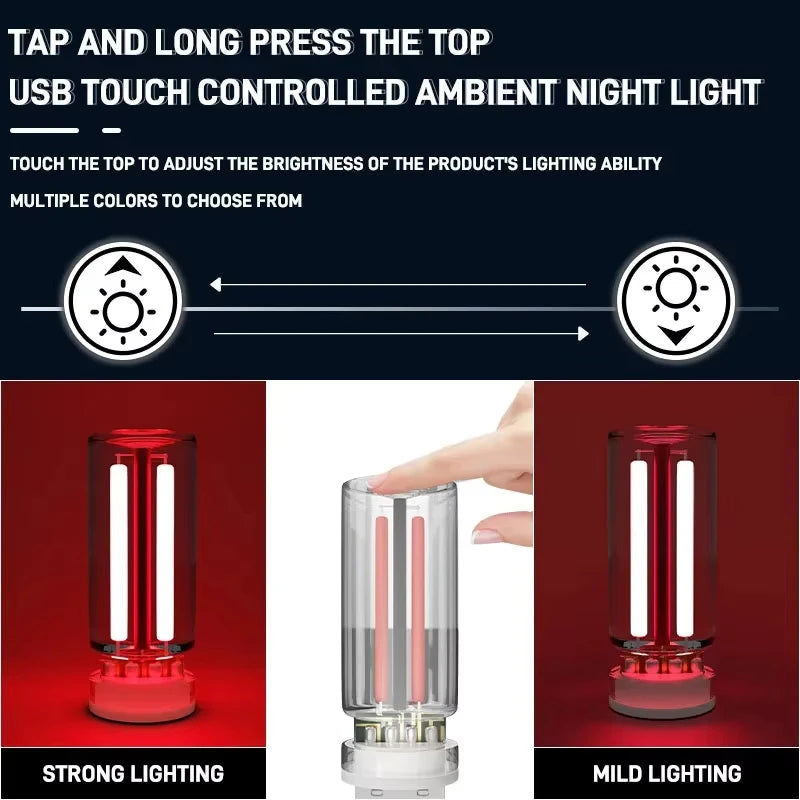 USB Touch Night Light | Portable LED Atmosphere Lamp with Dimmable Touch Sensor detail view