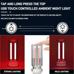 USB Touch Night Light | Portable LED Atmosphere Lamp with Dimmable Touch Sensor detail view