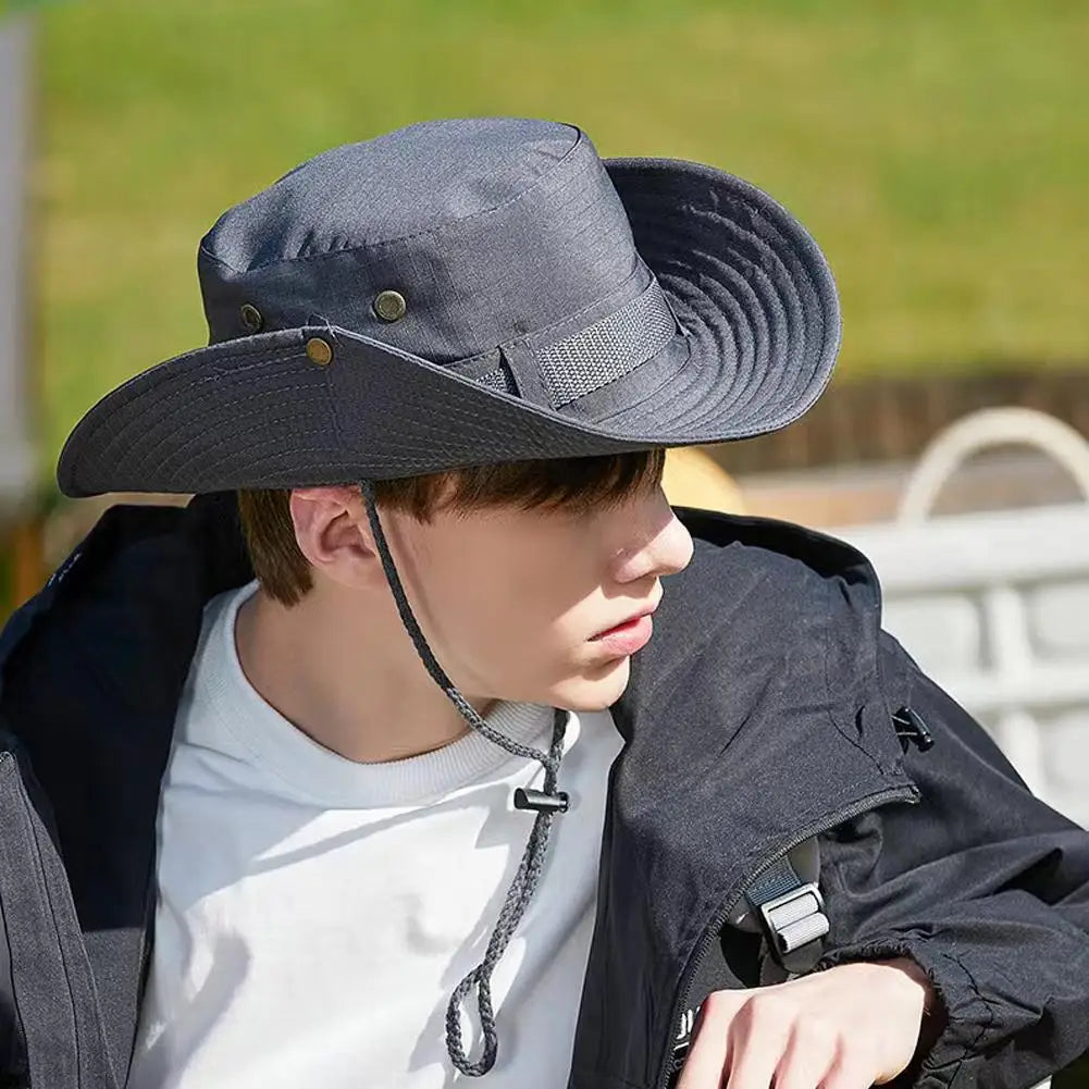 Outdoor Sun Protection Bucket Hat | UV Face Cover Cap for Hiking and Camping additional angle