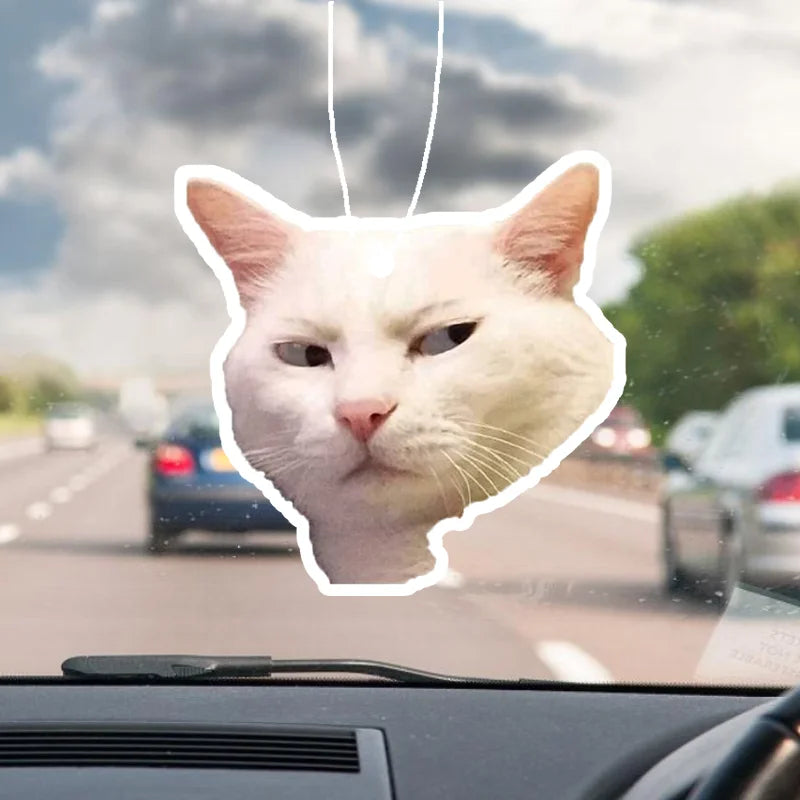 Funny Cat Design Car Rearview Mirror Pendant Aromatherapy Tablet additional angle