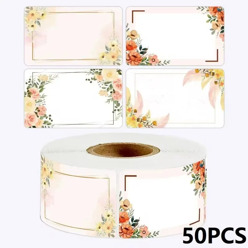 Sunflower Sticker Roll Pack | 50-250 Custom Name Labels for Home Organizing close-up view