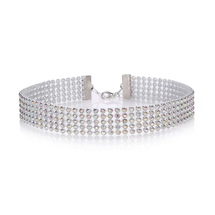 TOP Quality Cool Shiny Rhinestone Bundle Neck Popular Element Collar Necklace Punk Hip H detail view