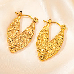 316L Stainless Steel Heart Hollow Irregular Earrings | Niche Drop Earrings for Women close-up view