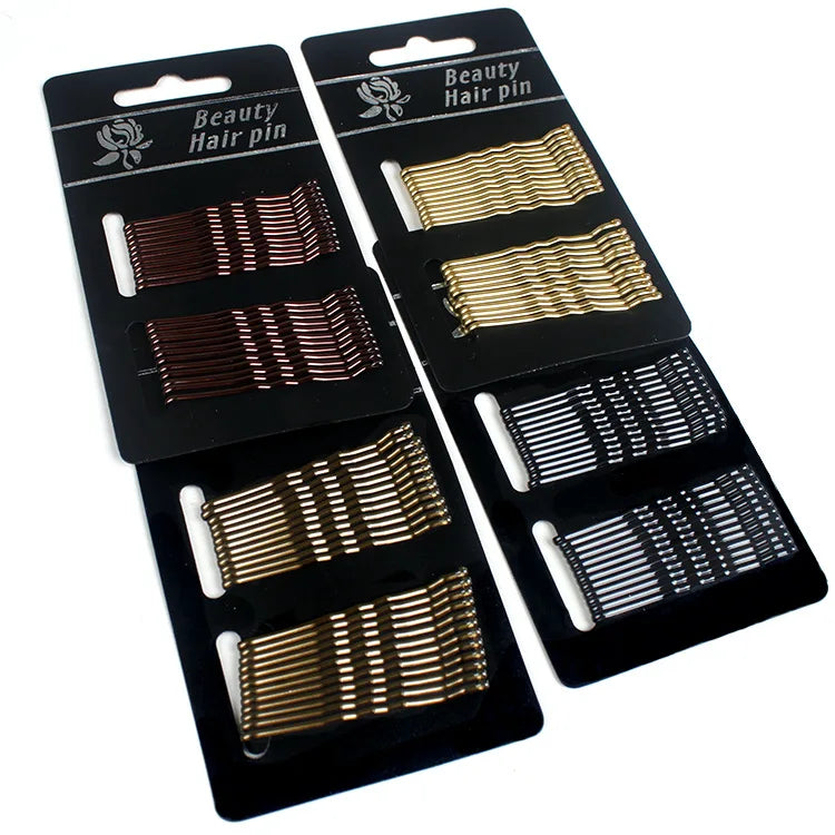 50Pcs Gold Hairpins for Women Hair Clip Lady Bobby Pins Black Invisible Wave Hairgrip alternate view