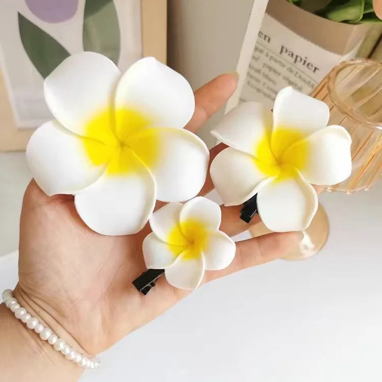 3pcs/10pcs Set Plumeria Hair Clip for Women Fashion Flower Duckbill Clip Cute Girls Side Clip Hair Accessories
