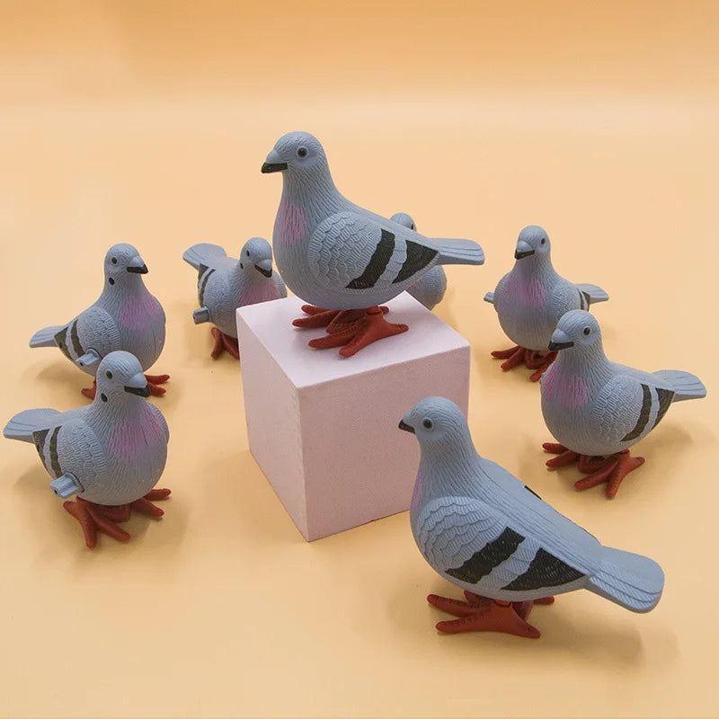 1PC Adult Clockwork Toy Jumping Pigeon Simulation Animal Cute Winding Will Jump Toys 50-100 Years Ol
