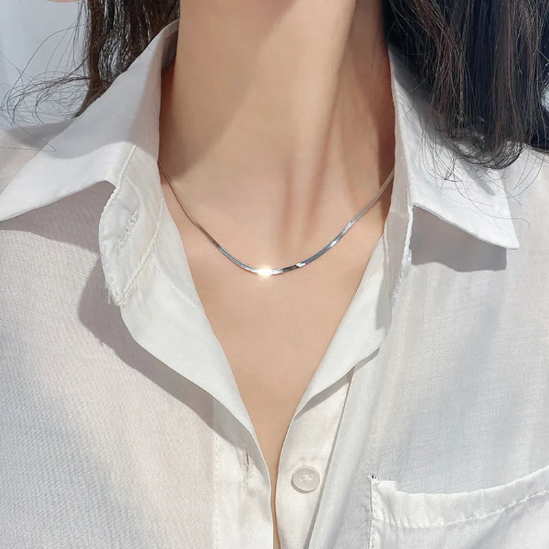 Tricolor Hand Braided Stainless Steel Necklace | Cuban Chain Jewelry for Women alternate view
