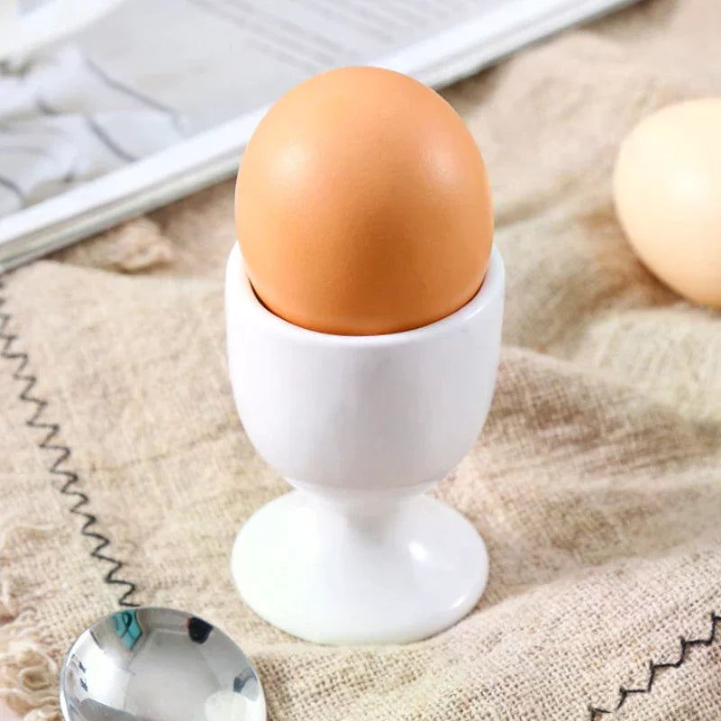 Egg Cup Holder for Hard and Soft Boiled Eggs | White Breakfast Kitchen Accessory detail view