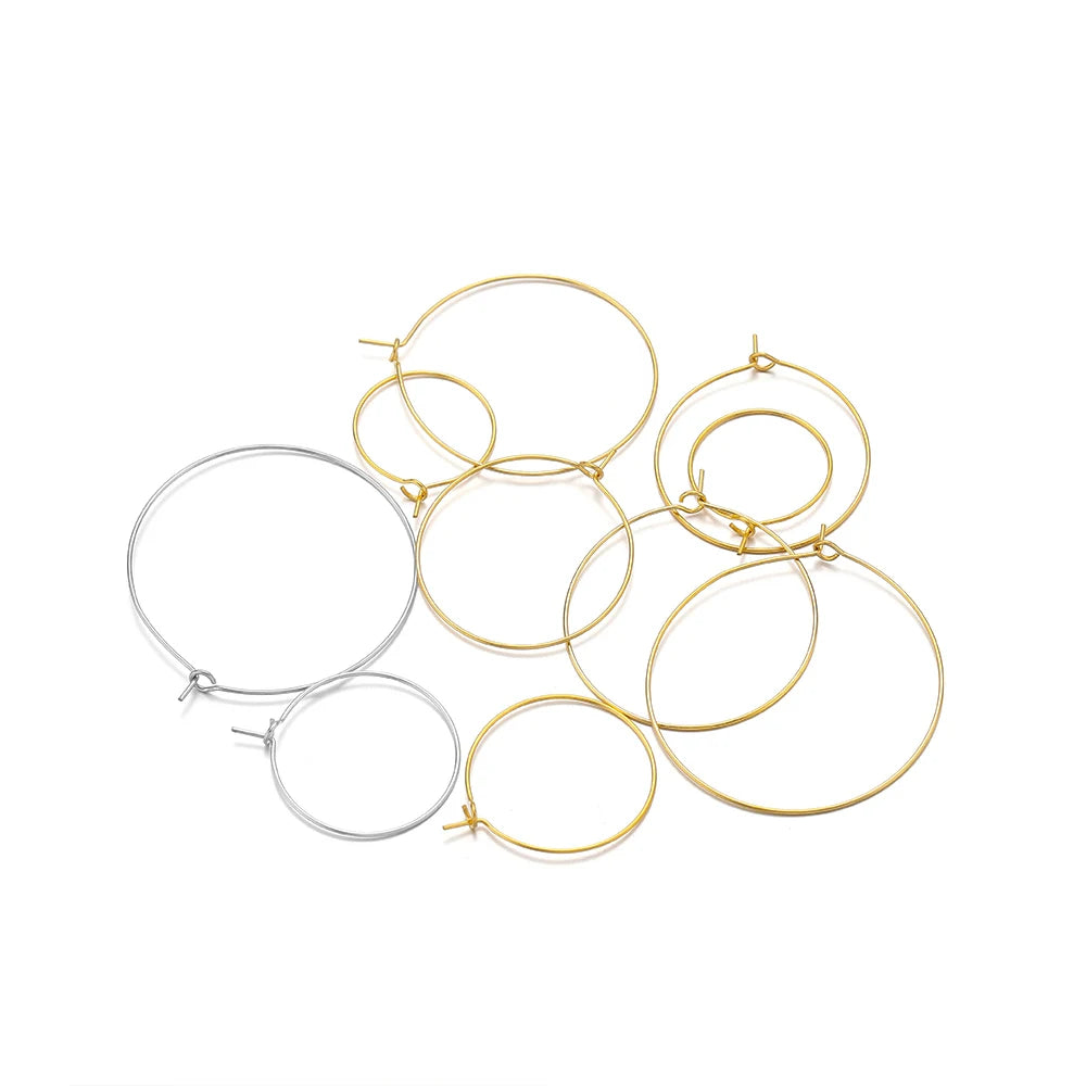 20-Piece Gold Stainless Steel Hoop Earring Wires | Bulk Jewelry Making Supplies lifestyle view