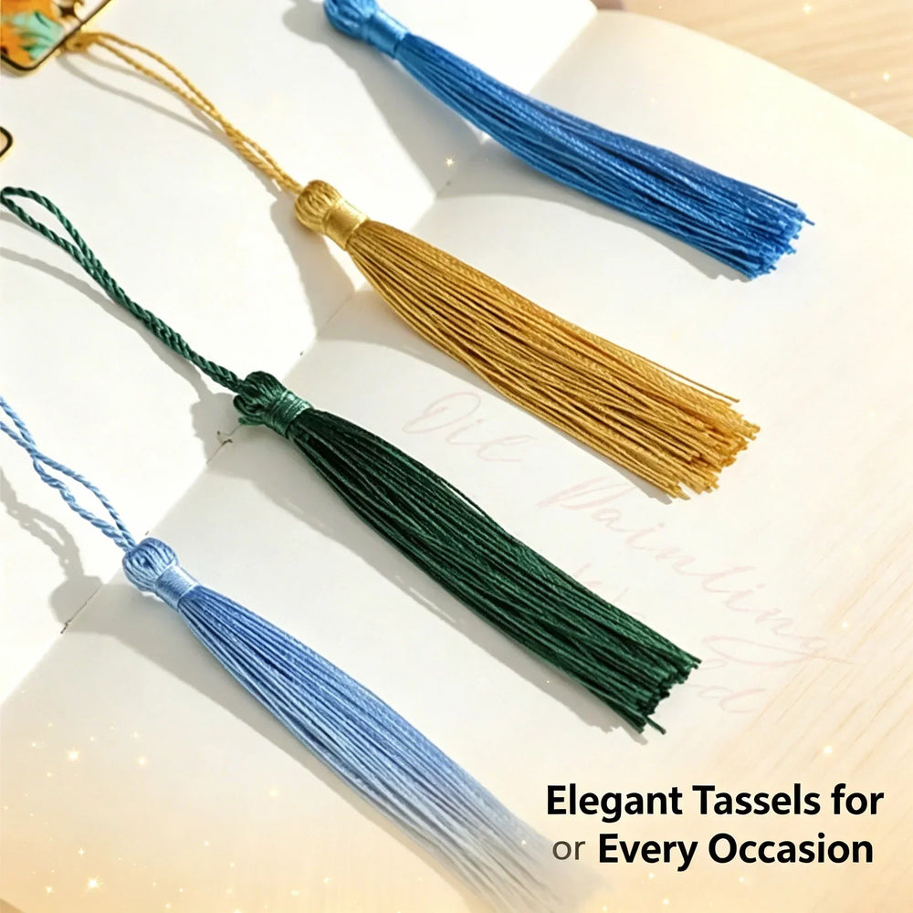 Van Gogh Monet Oil Painting Metal Bookmark Hollow Art Book Mark With Tassel, Vintag additional angle