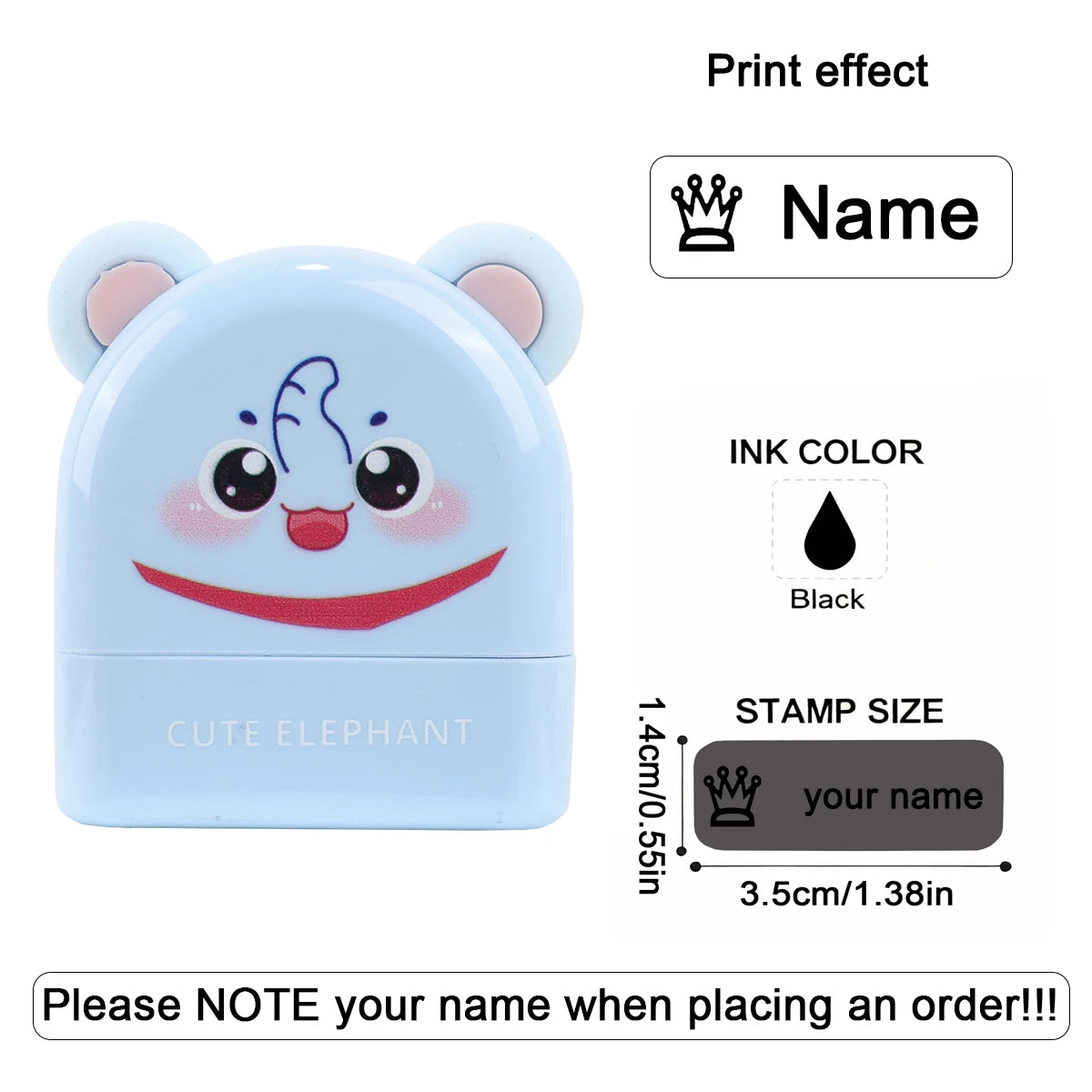 Personalized Animal Name Stamp | Custom Waterproof Clothing Label for Kids additional angle
