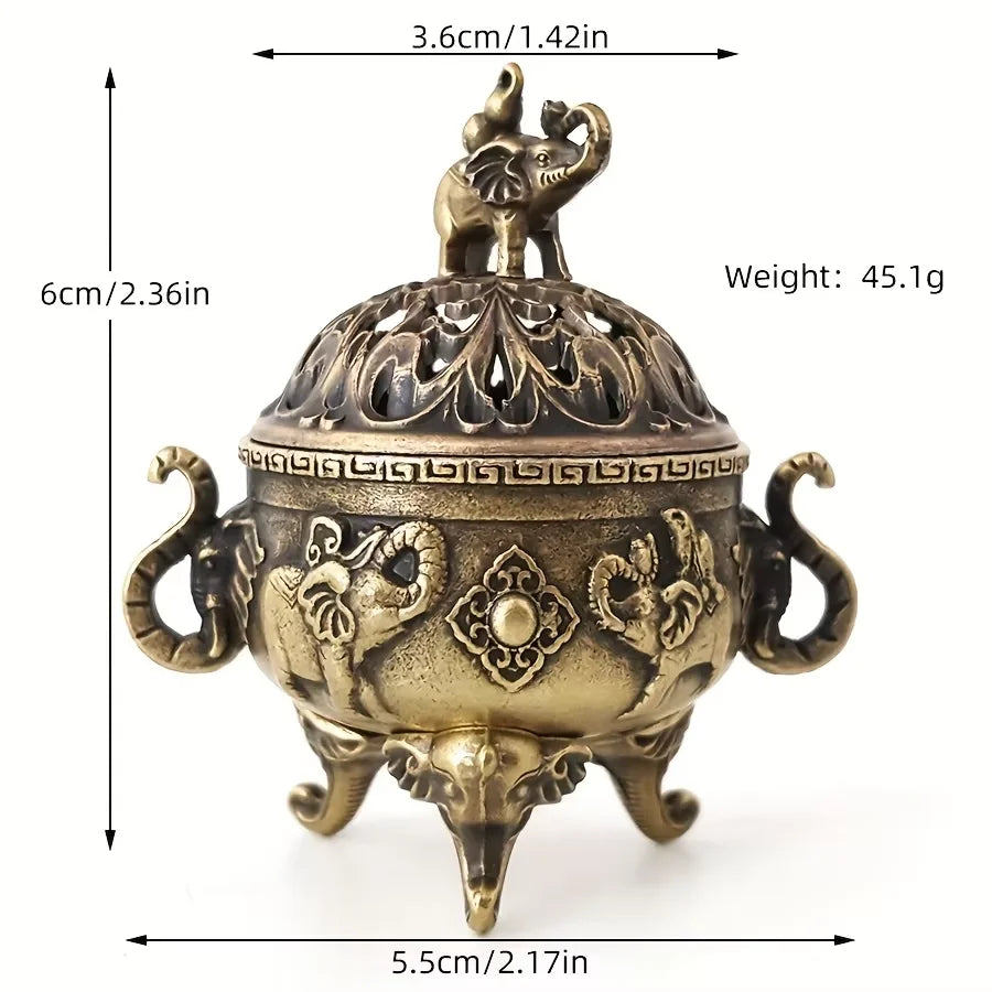 Metal Incense Burner Ornaments | Zen Sandalwood Tower Incense Holder for Home additional angle