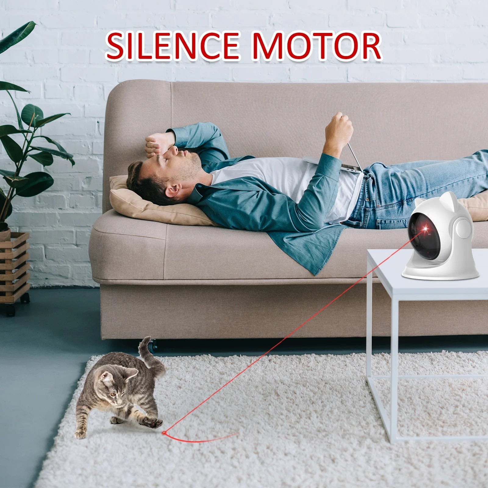 Automatic Cat Laser Toy – Rechargeable Interactive