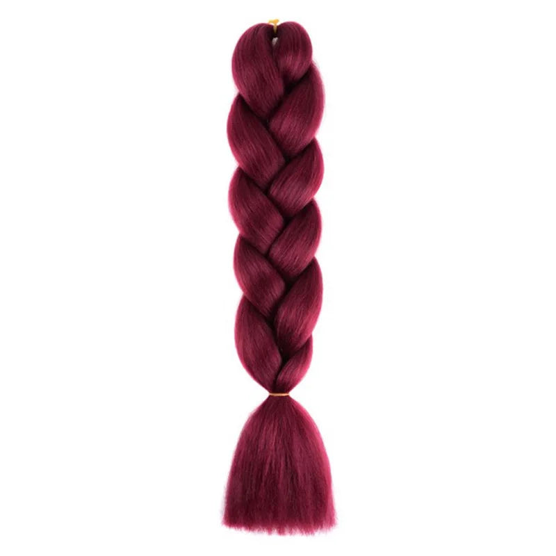 Synthetic 24Inch Jumbo Braids Extensions Long Yaki Straight Braiding Hair Afro Ombr additional angle