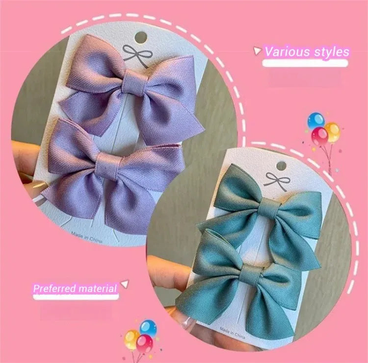 2Pcs Bow for Hair for Girls Sweet Ribbon Hair Barrette Hairpins for Baby Hair XKBJ12