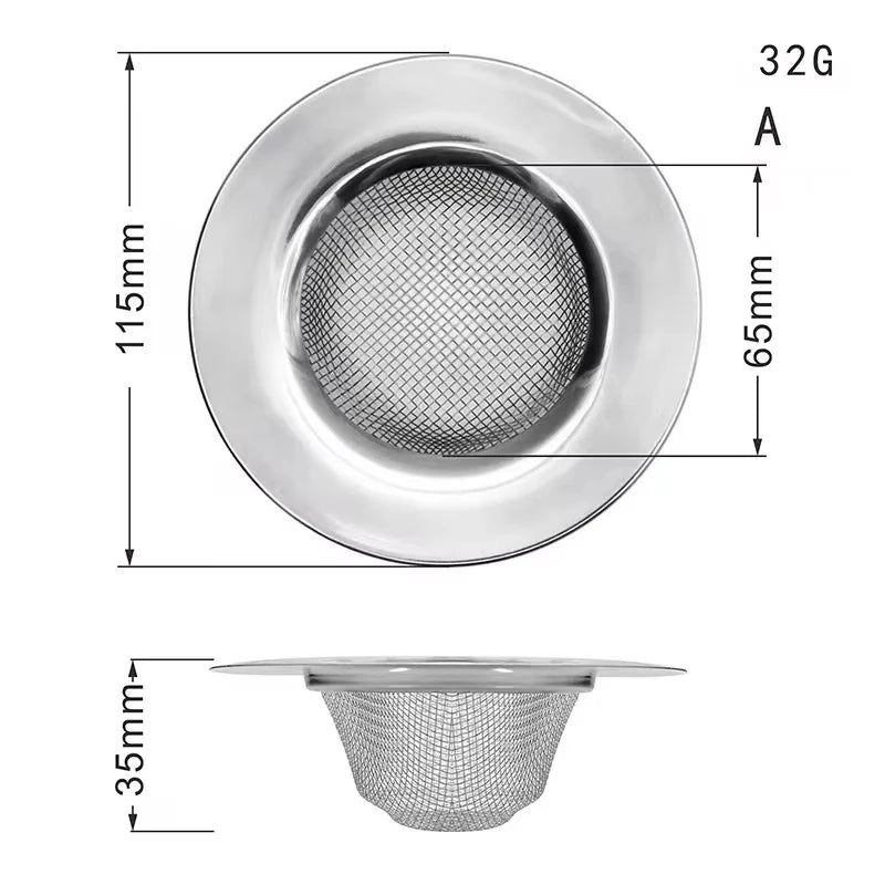 Kitchen Sink Strainer | Stainless Steel Mesh Drain Filter for Sink and Bathroom close-up view