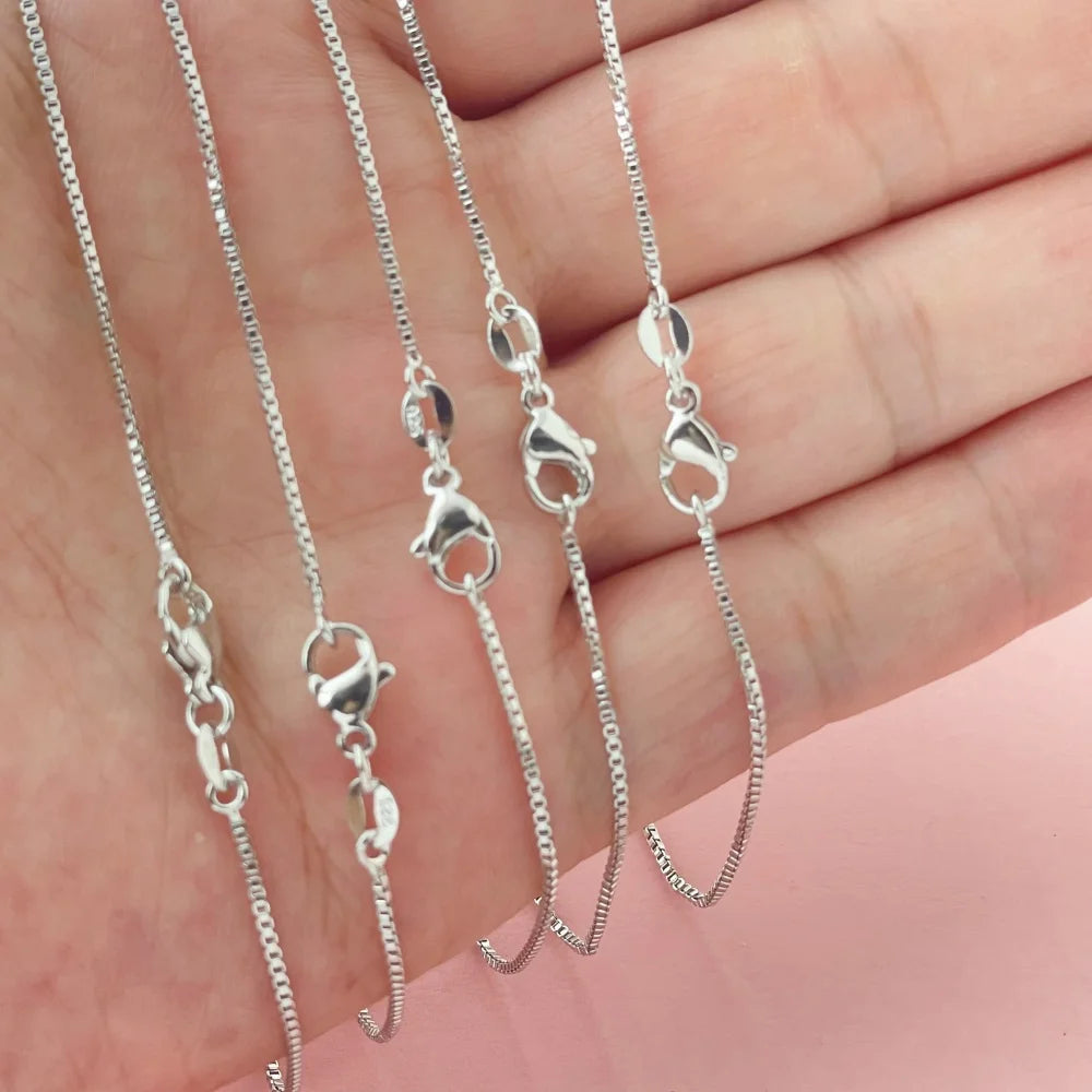 925 Sterling Silver Gold Plated Necklace | 1mm Box Chain Fine Jewelry for Women additional angle