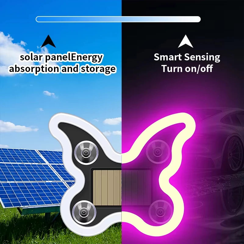 Solar Power Car Window Neon Light | USB Rechargeable Ambient Atmosphere Lamp lifestyle view