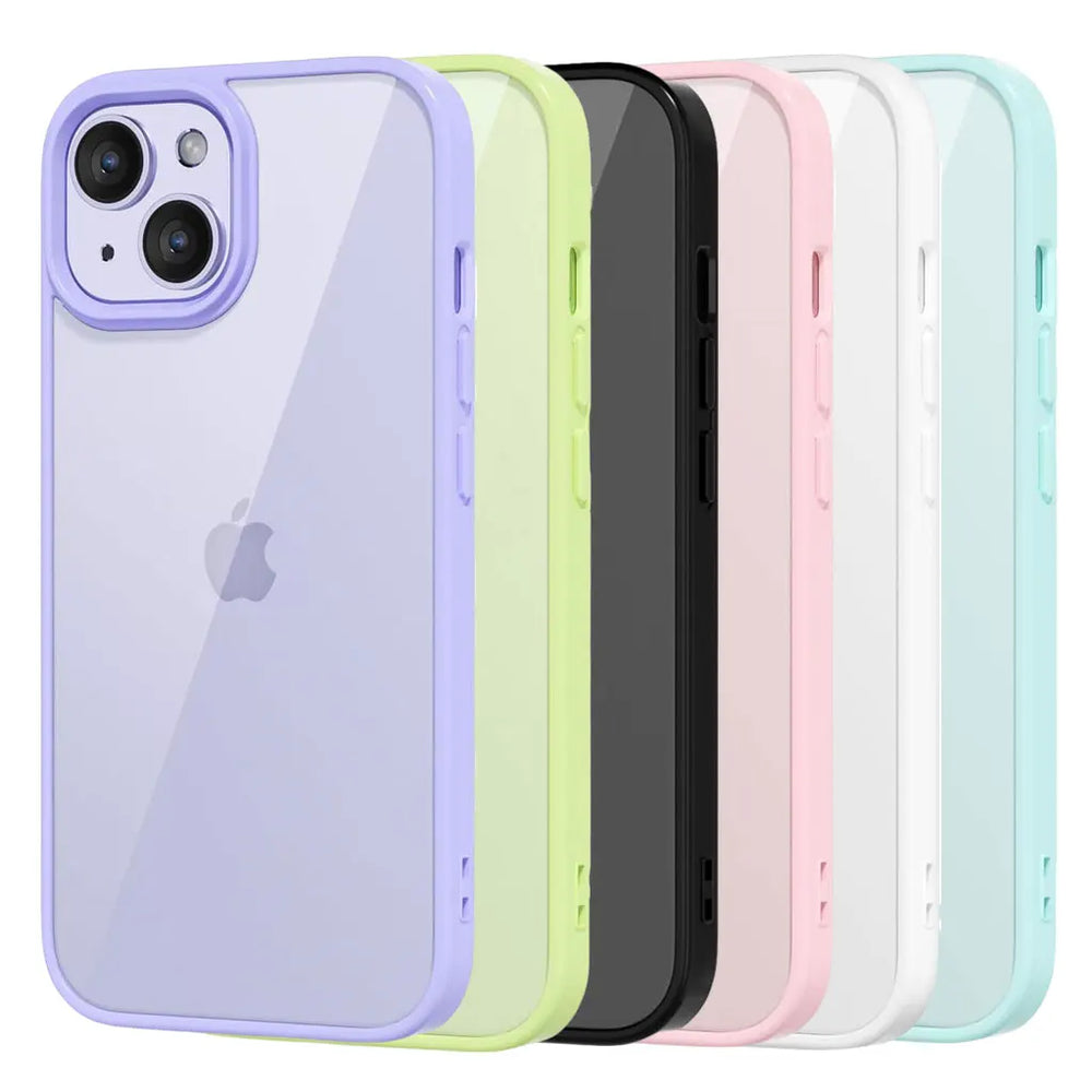 Colour Back Transparent Shockproof Phone Case for iPhone 16 15 14 13 12 11 Pro Max 7 8 Plus XR Xs 12