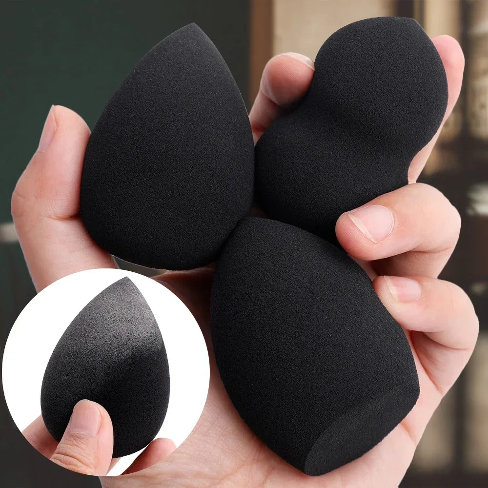 1Pcs Black Makeup Sponge Puff Beauty Egg Face Foundation Powder Cream Sponges Cosmetic close-up view