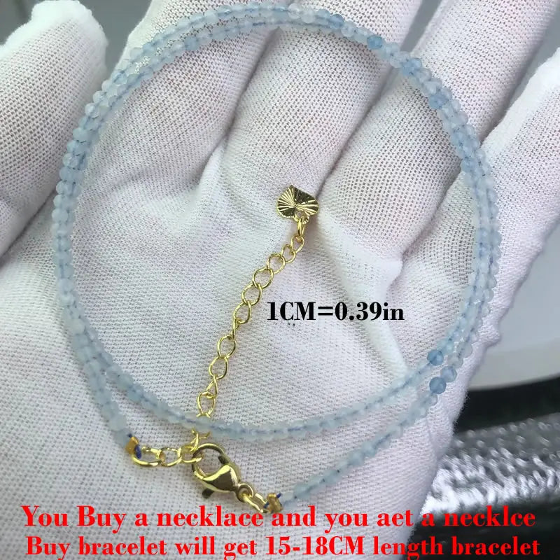 Fashion Faceted 2mm Beads Necklace Mini Natural Stone Amethysts Quartzs Agat Choker additional angle