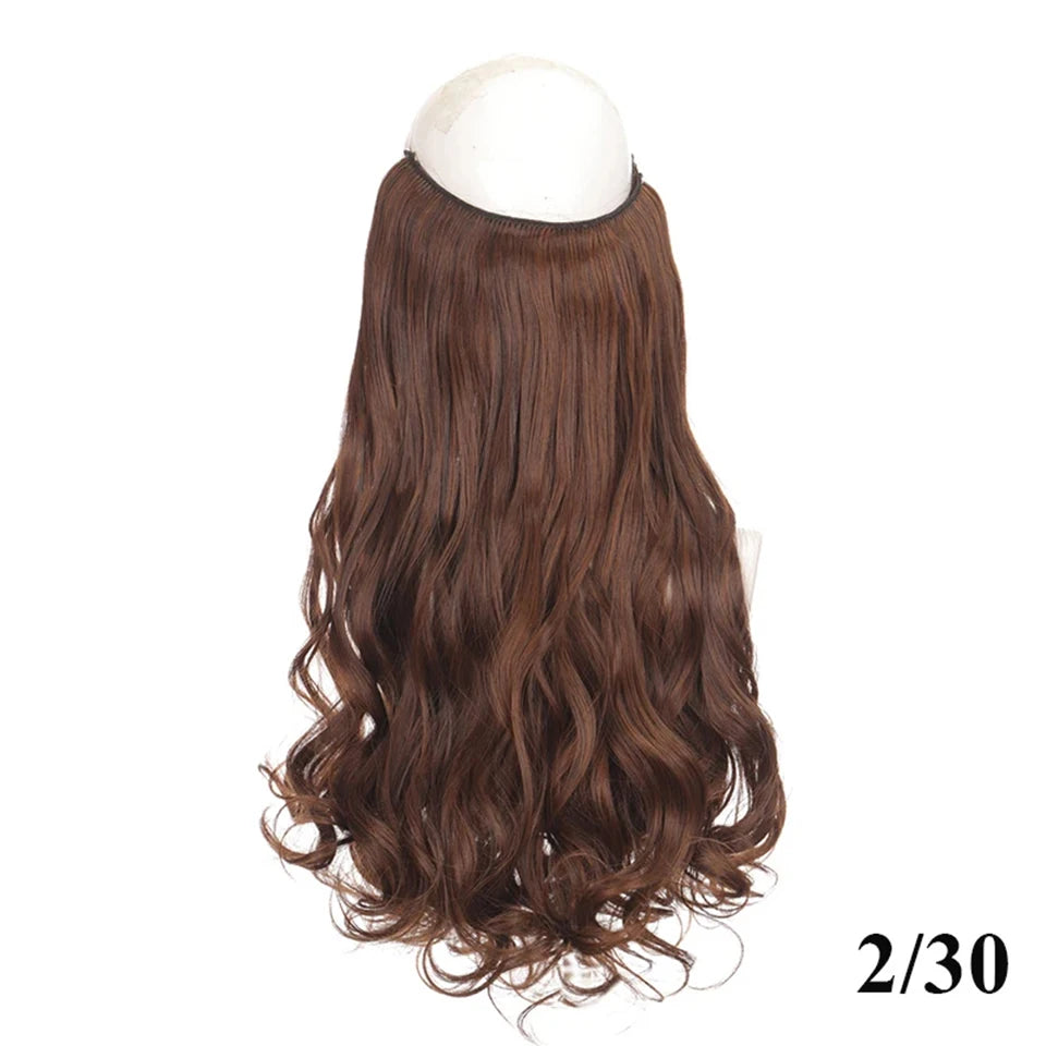 Fish line hair extension piece | 40cm 50cm 60cm straight and curly daily wear for wom lifestyle view