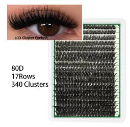 QUEENICE Three Fold Updated New DIY False Eyelash Extension 6 Mixed Styles Fluffy Voluminous  Cat eye Spiky lash extensions