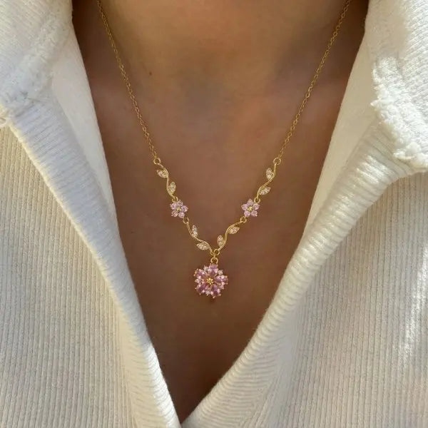 Sparkling Cherry Blossoms Butterfly Bracelet Women's Fashion Temperament Wave Moon Flowe detail view
