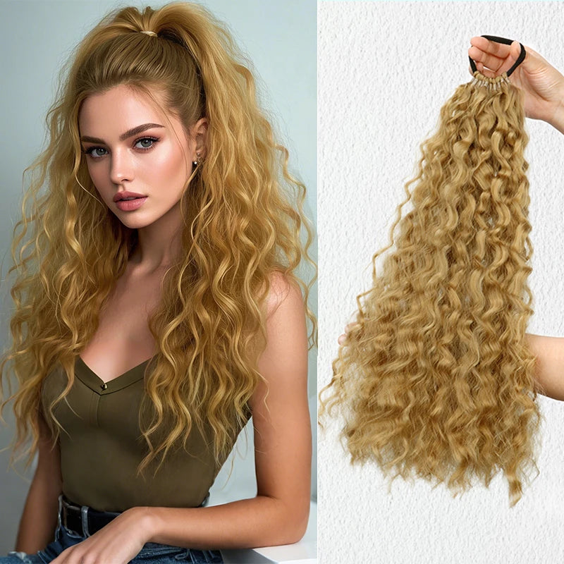 WIGSIN 18Inch Synthetic Long Curly Ponytail With Elastic Hair Rope Hair Extensions Fashionable Daily Use Party Hair Accessories