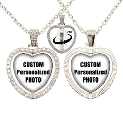 Custom Photo Heart Necklace | Personalized Double-Sided Family Jewelry Gift