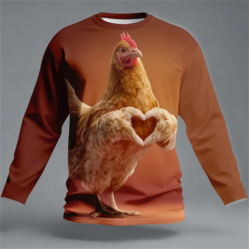 2026 Fun 3D Animal Print Men's T-Shirt Hip-Hop Streetwear Spring Oversized Fashion additional angle