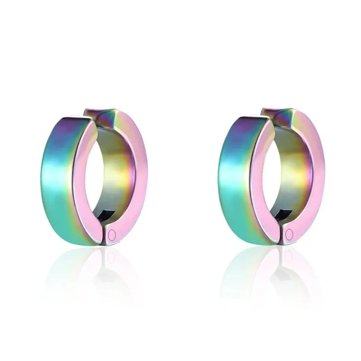 Stainless Steel Cuff Earrings for Men | Non Piercing Clip On Hoop Set detail view