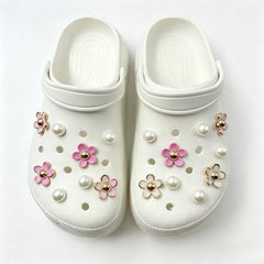 3D Daisy Pearl Shoe Charms Set for Slide alternate view