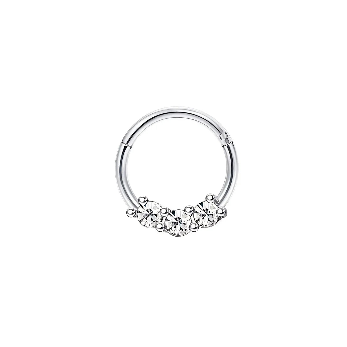 1-5pcs 16G Fashion 316L Stainless Steel CZ Hinged Septum Clicker Nose Hoop Rings,Dait alternate view