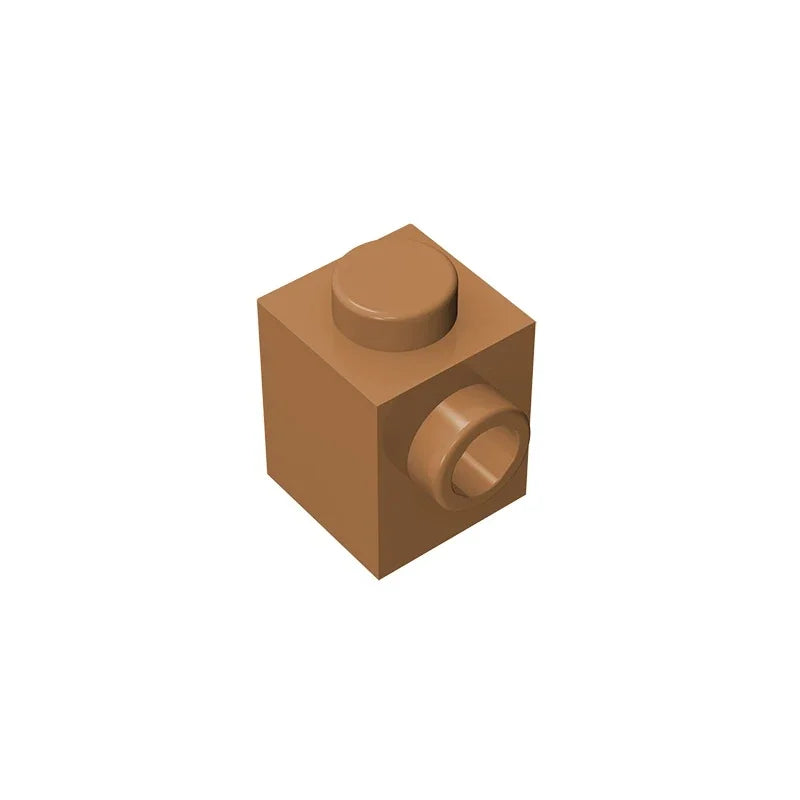 Gobricks GDS-635 BRICK 1X1 W. 1 KNOB | Single Side Bump Building Block Compatible w additional angle
