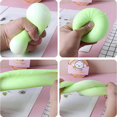 Colorful Dumpling Squishy Stress Ball | Simulation Food Bun with Steamer Fidget Toy close-up view