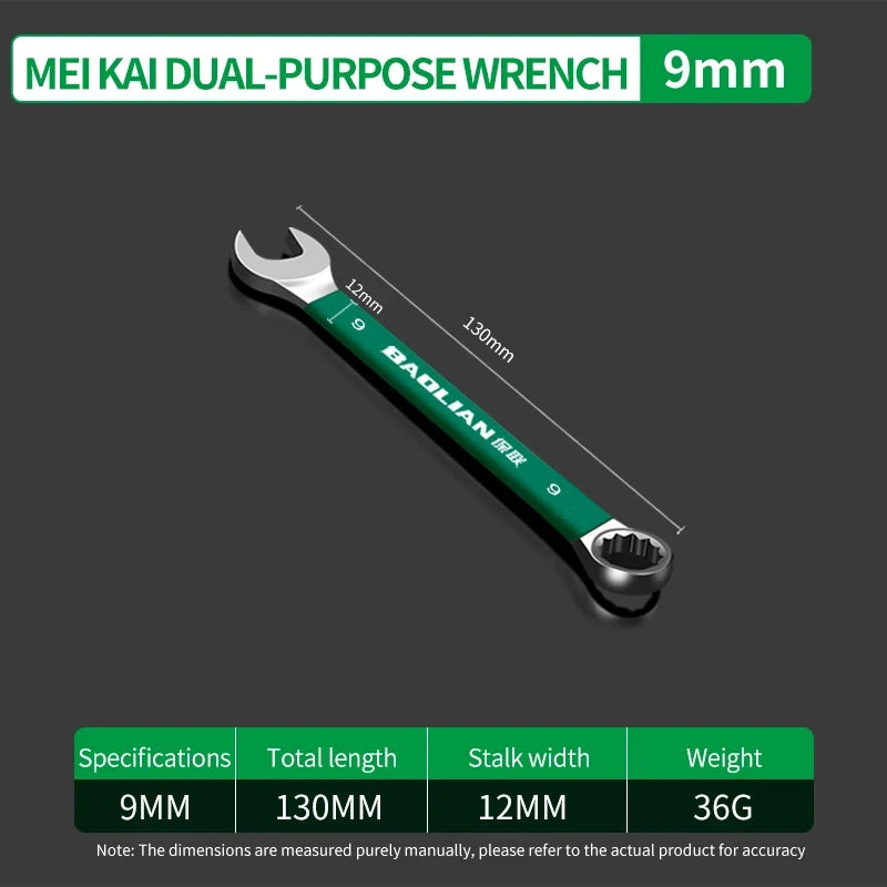 BaoLian Durable Wrench Set 6-19mm | Two-Way Open Combination Wrench for Auto Repair additional angle