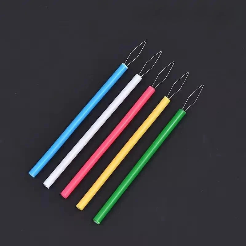 Multi-Color Cylindrical Needle Threader Tool for Sewing Beading - Durable Plastic Eas lifestyle view
