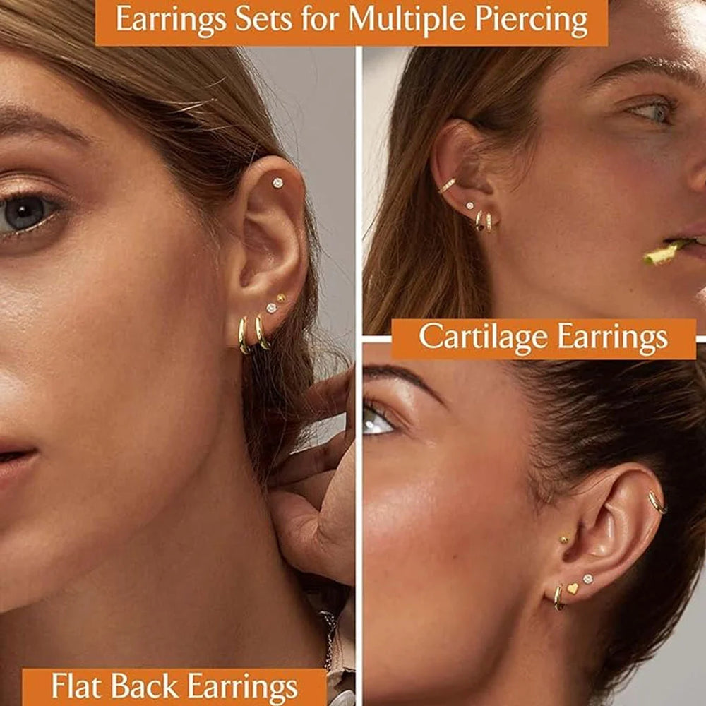 Small Hypoallergenic Hoop Earrings for Sensitive Ears | Stainless Steel Huggie Earr additional angle