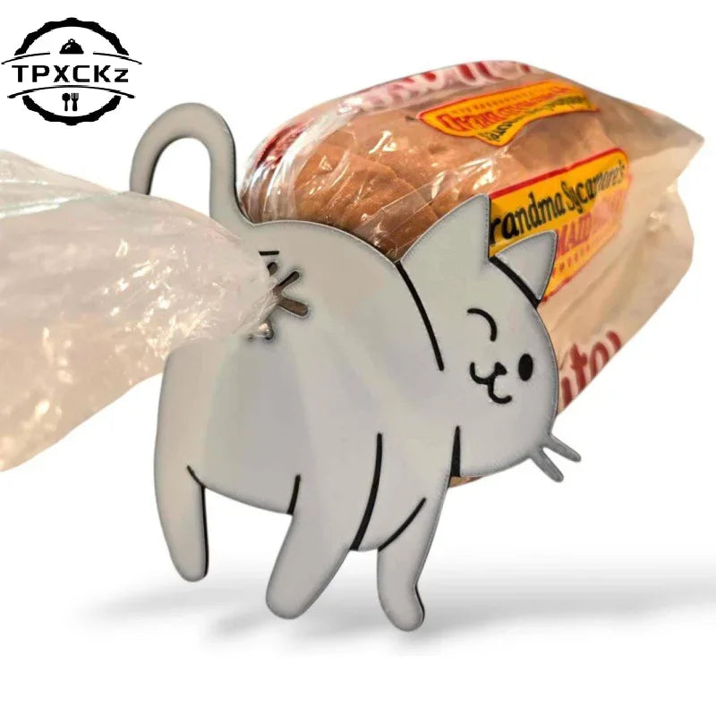2pcs 3D Cat Butt Bread Bag Clip Snack Bag Sealing Clip Novelty Kitchen Gadget Food Storage Bag Clip
