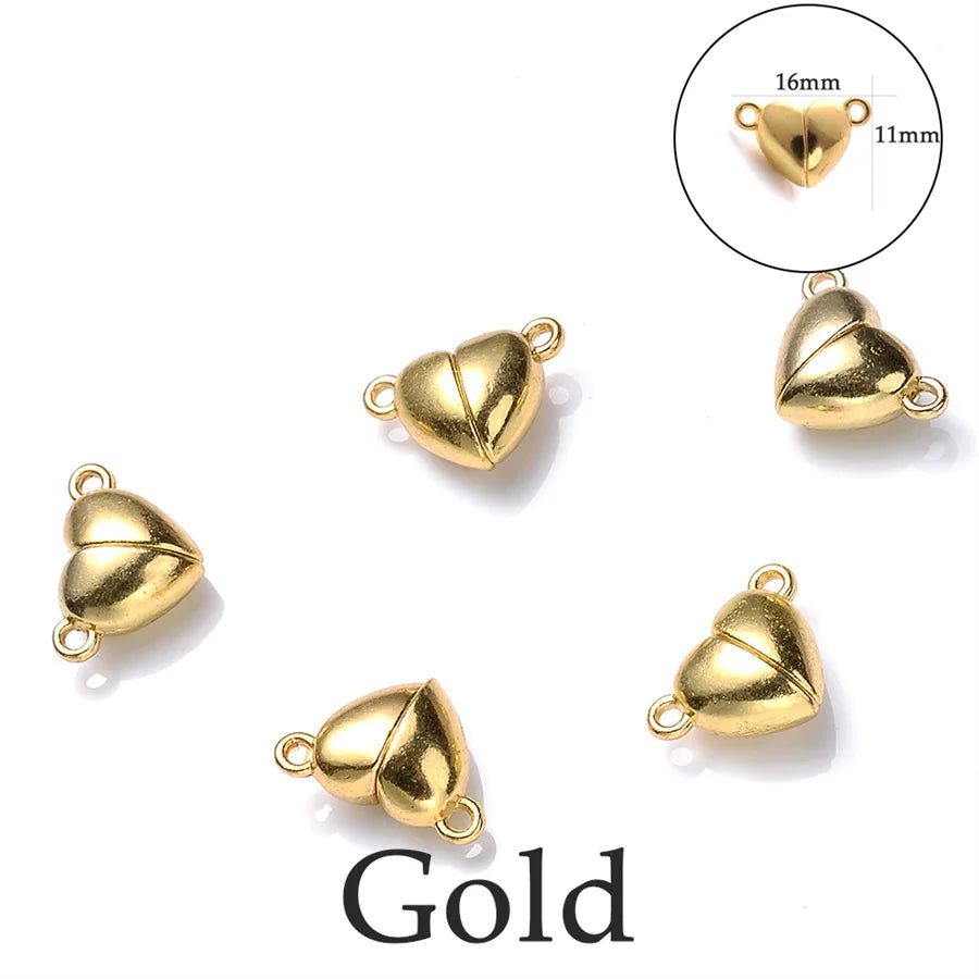 Heart Round Magnetic Clasps Set | DIY Jewelry Connector Charms detail view