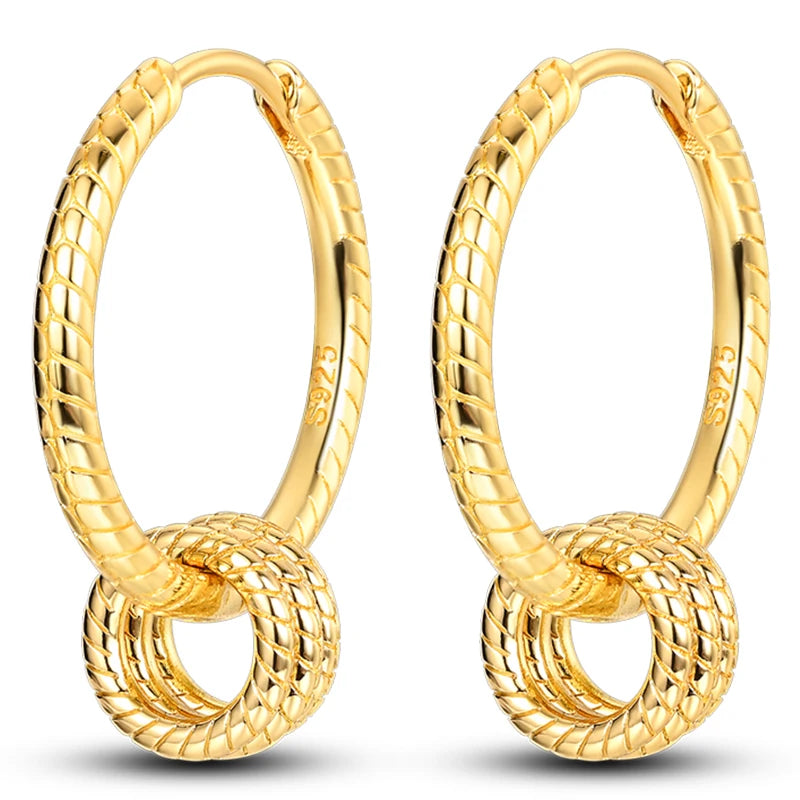 Colorful 925 Sterling Silver Hoop Earrings for Women | Classic Circle Earrings