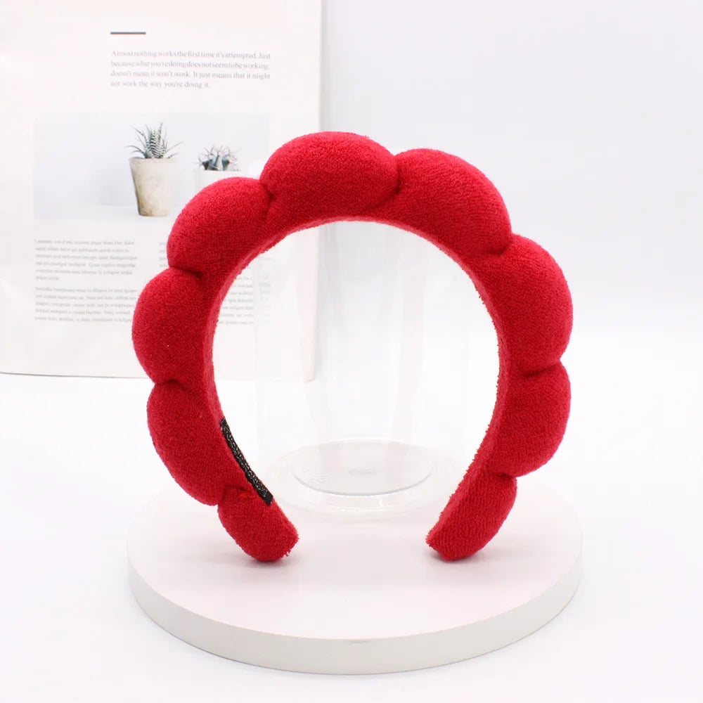 Fashion Microfiber Washing Wristbands Scrunchies Puffy Headband Spa Bubble Headband f lifestyle view
