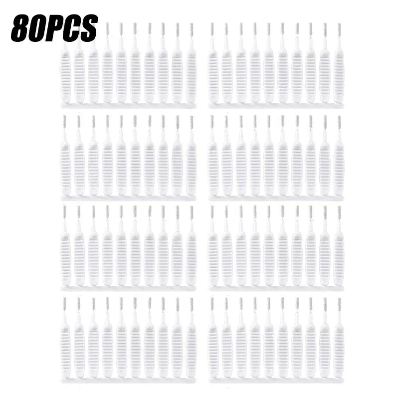 10-100PCS Shower Cleaning Brush Bathroom Micro Nylon Brush Nozzle Anti-blocking Clean lifestyle view