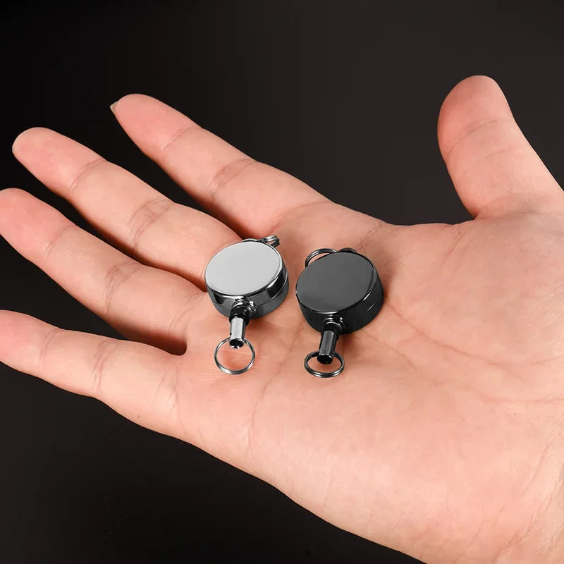 Retractable Key Chain Pull Back Recoil Key Ring Anti-Lost ID Card Holder detail view