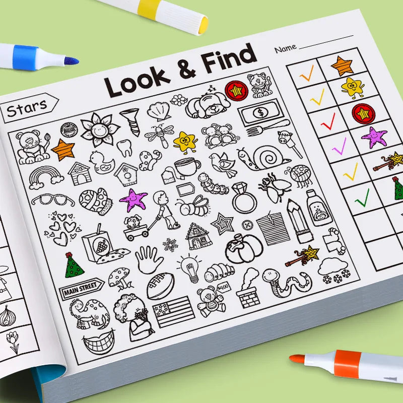 Children's Hidden Object Coloring Book Kids Find Items Coloring & Drawing Book Educational Flashcard