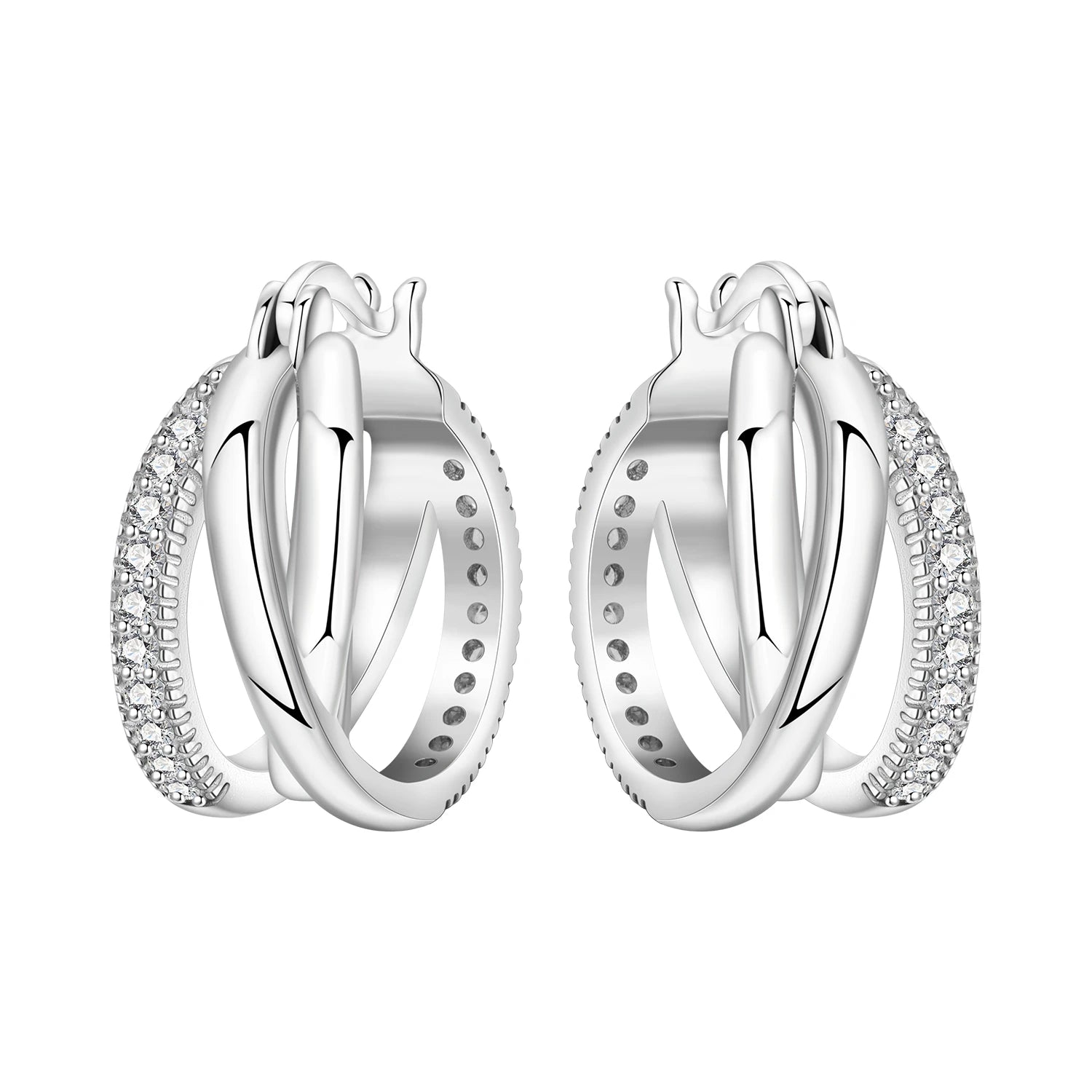 Orstarry S925 Sterling Silver Square Chain With Stone Inlaid Earrings Hoop Earrings For detail view